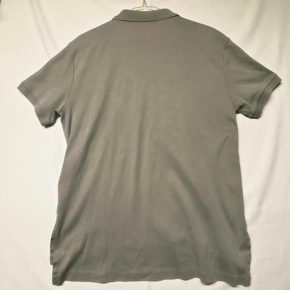 Polo Ralph Lauren Polo Shirt Kids Medium Grey Custom Fit Lime Green Pony Logo